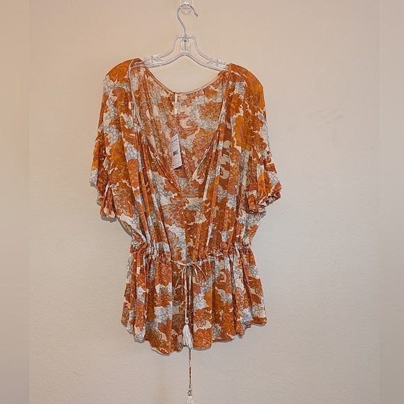 NWT Free People Riverbend Ruffle Sleeve Blouse Size Small - Picture 2 of 8